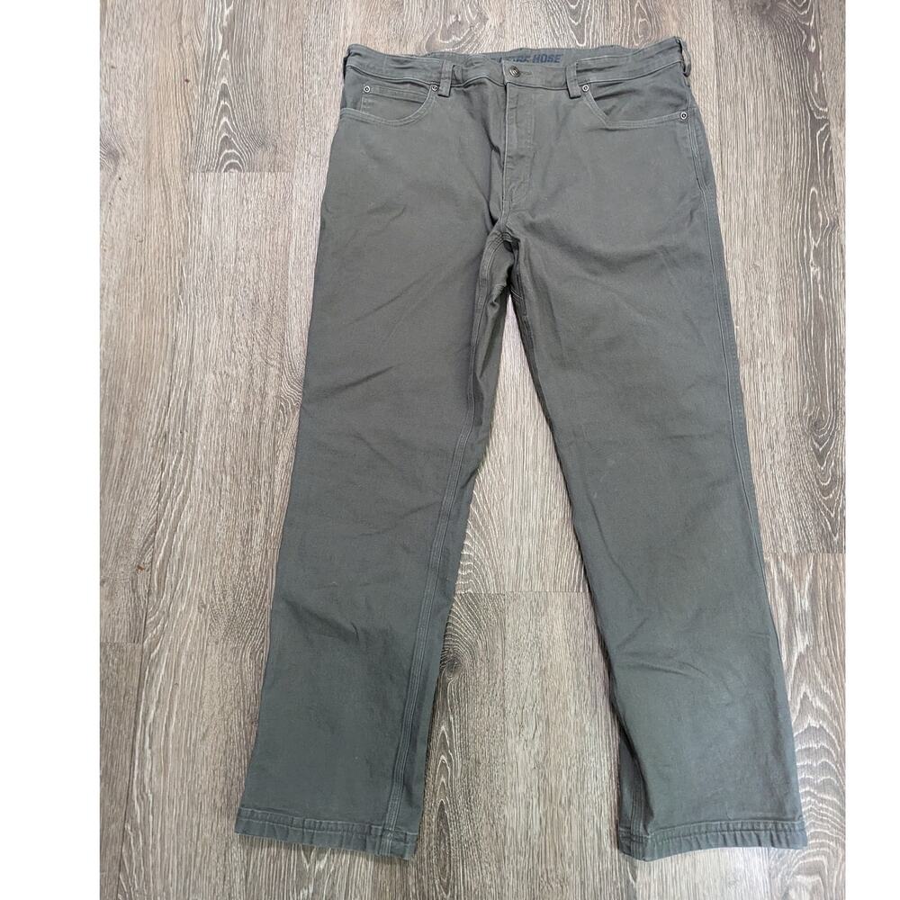 Duluth Trading Men's Fire Hose Sage Green Stretch Five Pocket Jeans Size 40x32